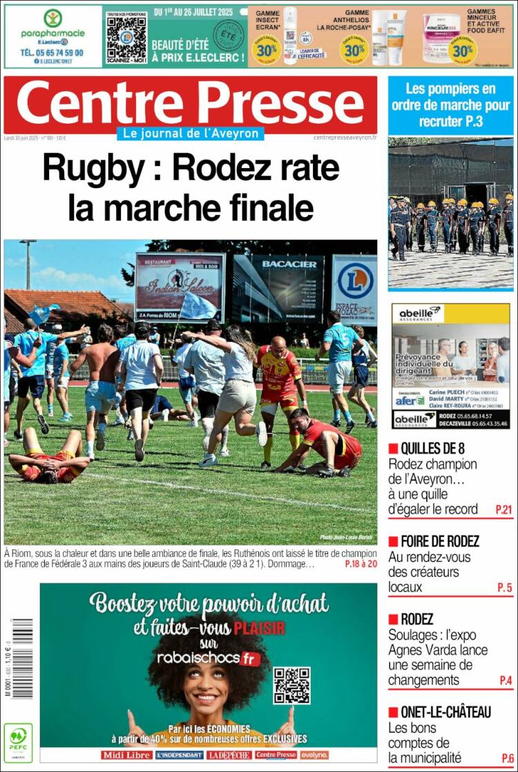 Portada de Centre Presse (France)