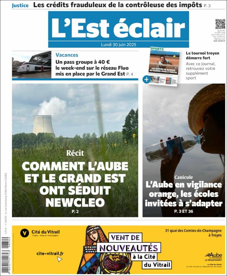 Portada de L'Est Eclair (Francia)