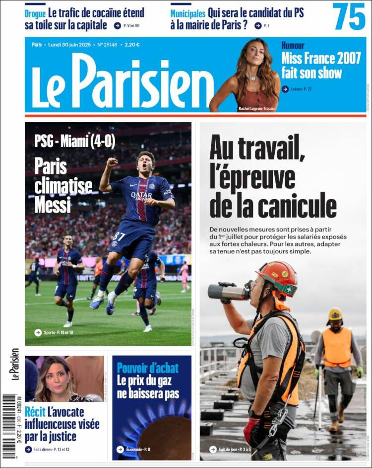 Portada de Le Parisien (France)