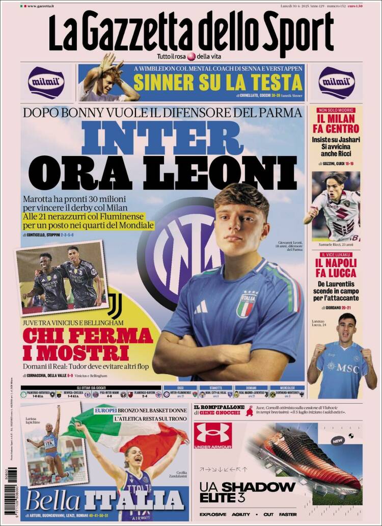 Portada de La Gazzetta dello Sport (Italy)