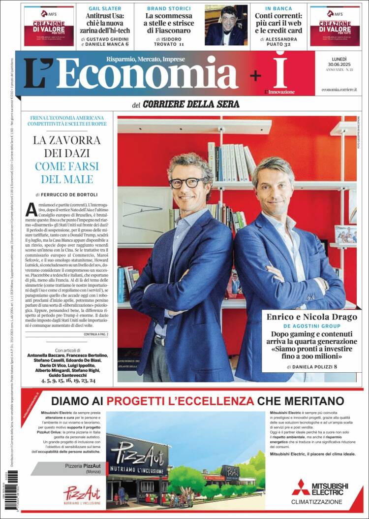 Portada de L'Economia (Italia)