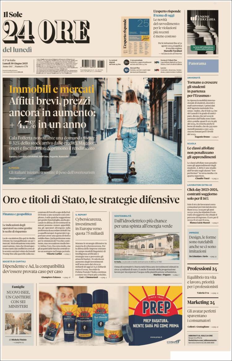 Portada de Il Sole 24 ORE (Italia)