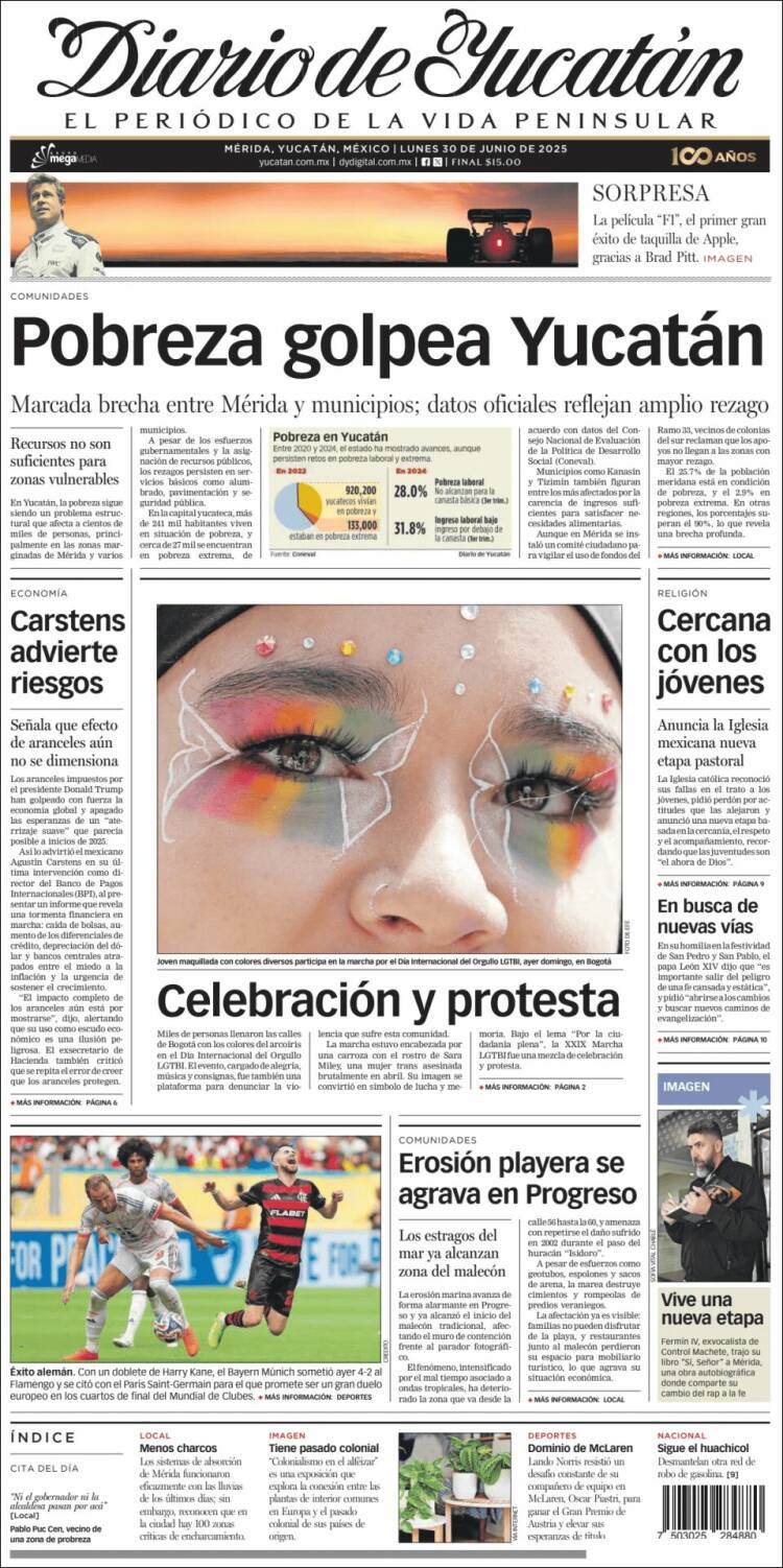 Portada de Diario de Yucatán (Mexico)