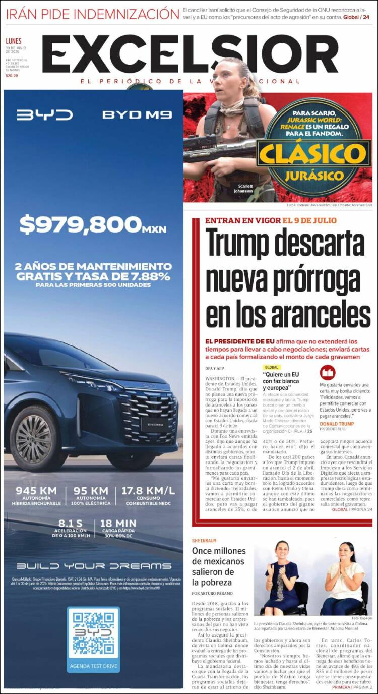 Portada de Excelsior (Mexique)