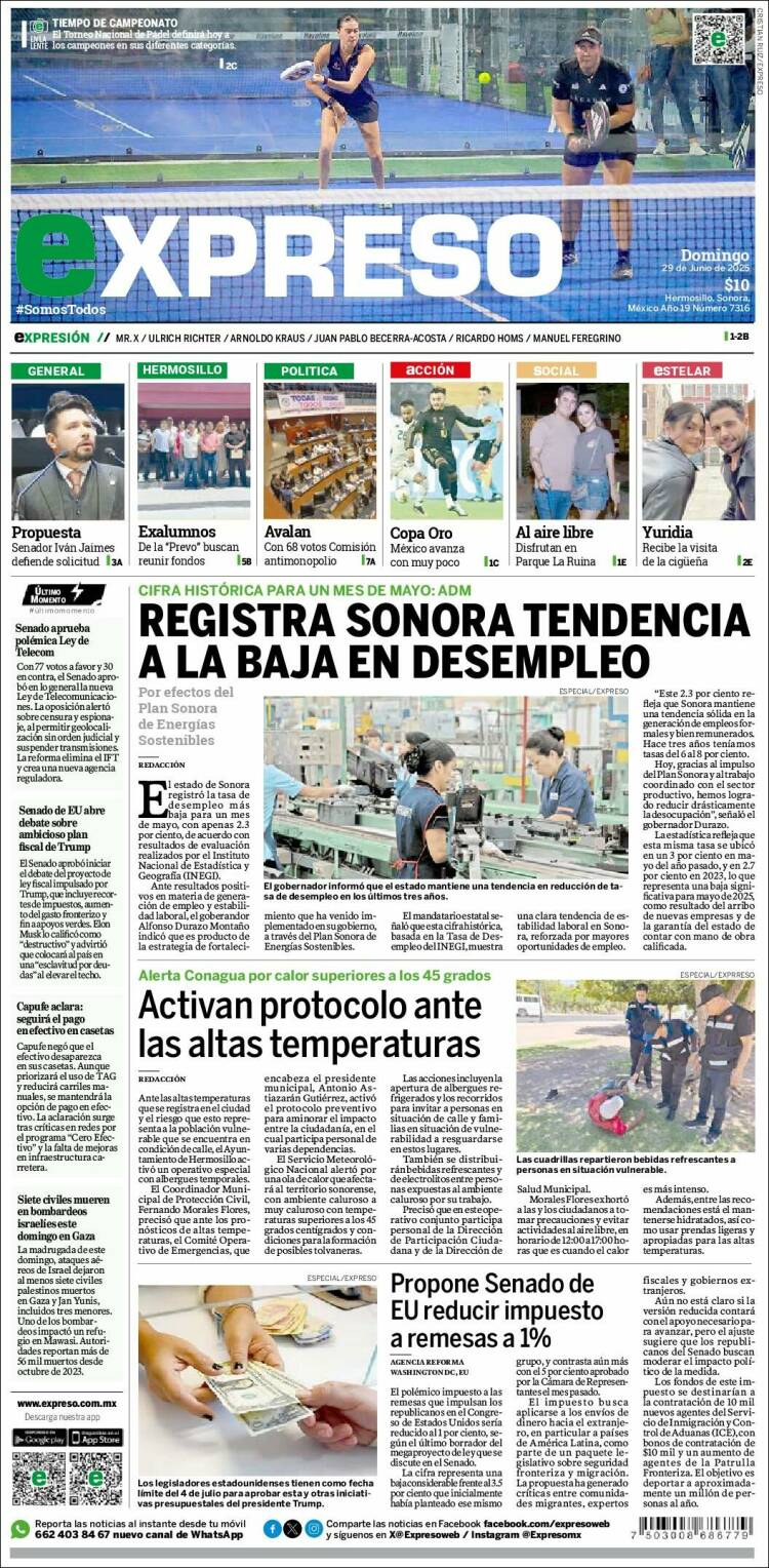 Portada de Expreso (Mexico)