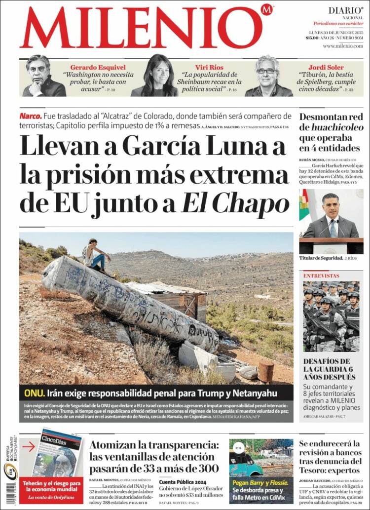 Portada de Milenio (Mexico)