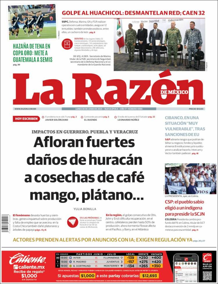 Portada de La Razón (México)
