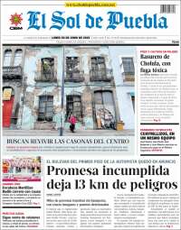 Portada de El Sol de Puebla (Mexique)