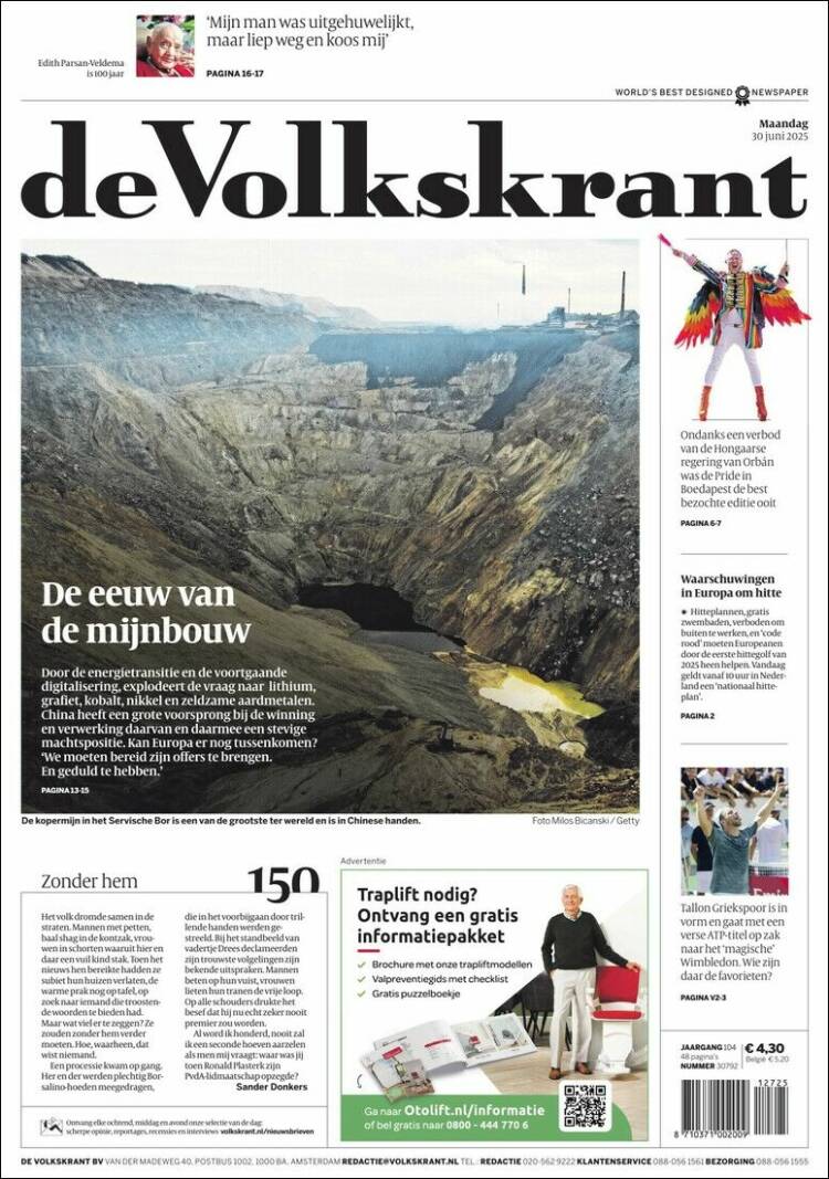 Portada de De Volkskrant (Netherlands)