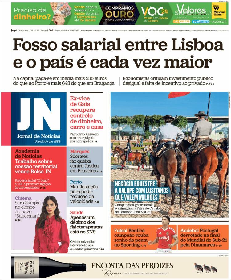Portada de Jornal de Notícias (Portugal)