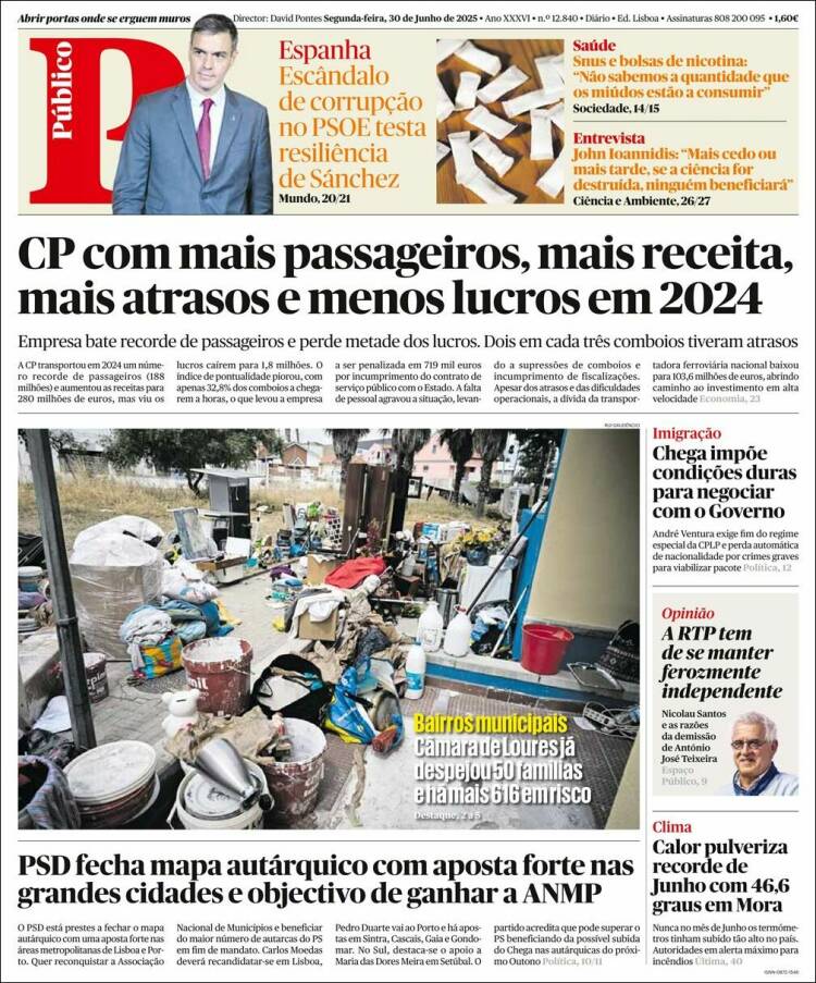 Portada de Público (Portugal)