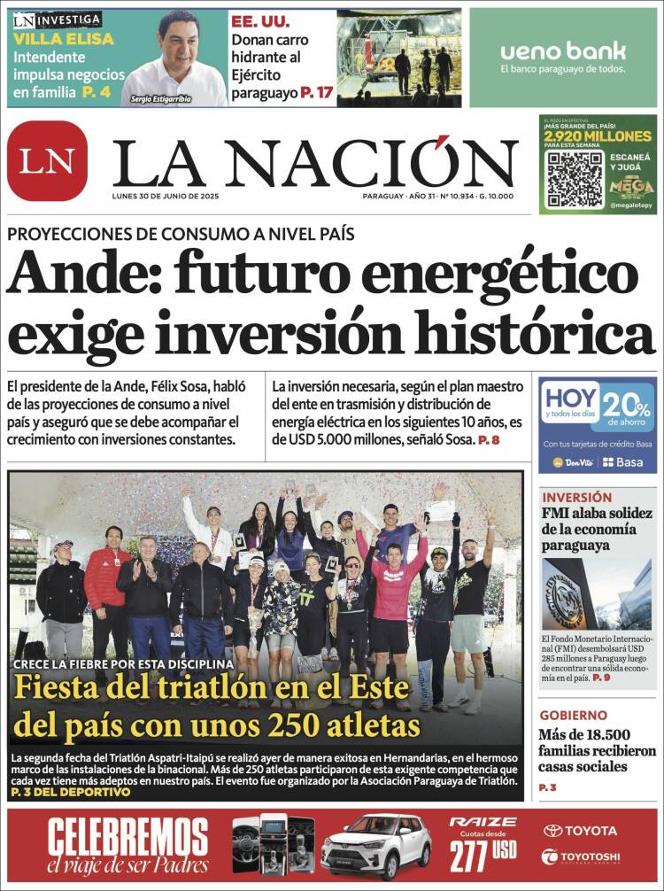 Portada de La Nación (Paraguay)