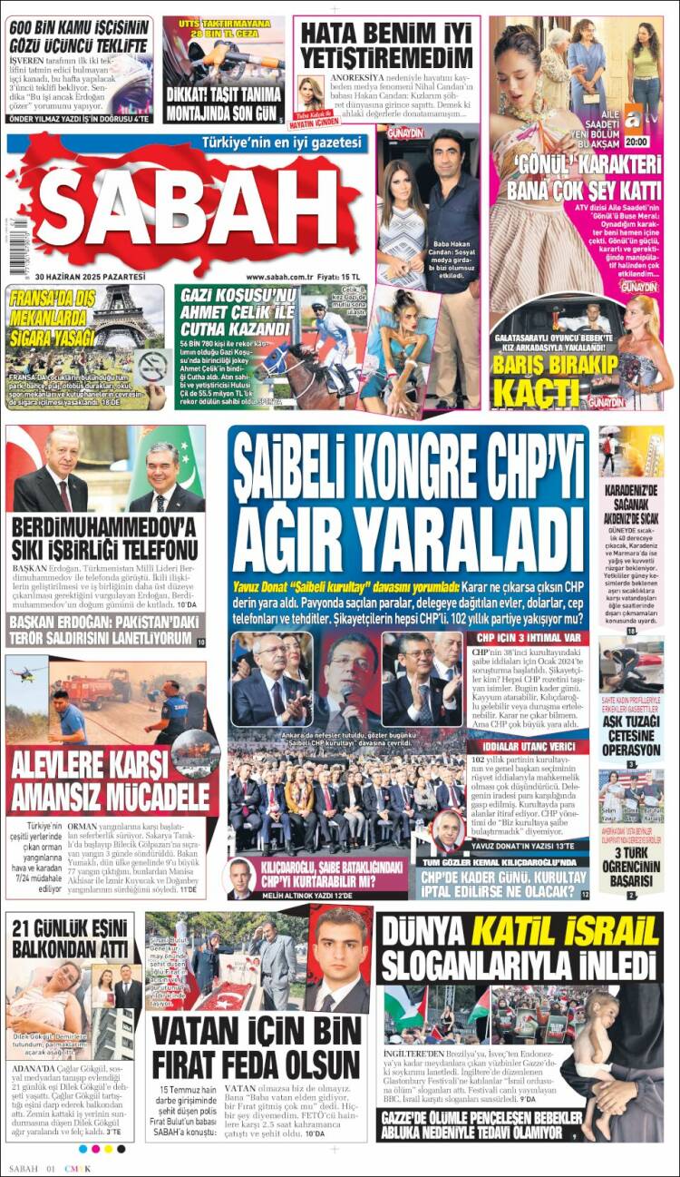 Portada de Sabah (Turquía)