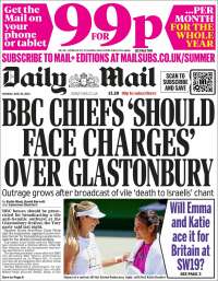 Portada de Daily Mail (Reino Unido)