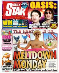 Portada de Daily Star (Reino Unido)