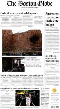 Portada de Boston Globe (USA)