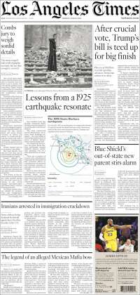 Portada de Los Angeles Times (USA)