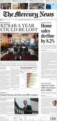 Portada de San Jose Mercury News (USA)