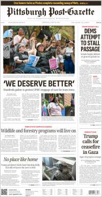 Portada de Pittsburgh Post-Gazette (USA)