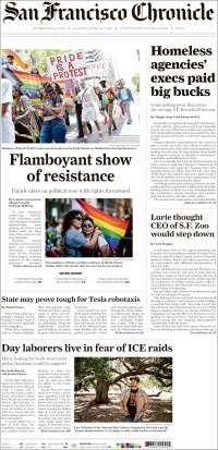 Portada de San Francisco Chronicle (USA)