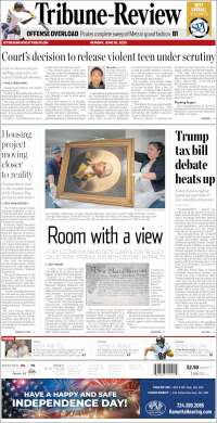 Portada de Tribune-Review (USA)