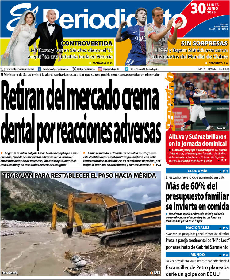 Portada de Periodiquito de Aragua (Venezuela)