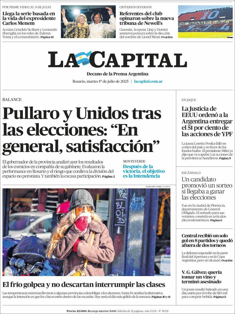 Portada de La Capital - Rosario (Argentina)