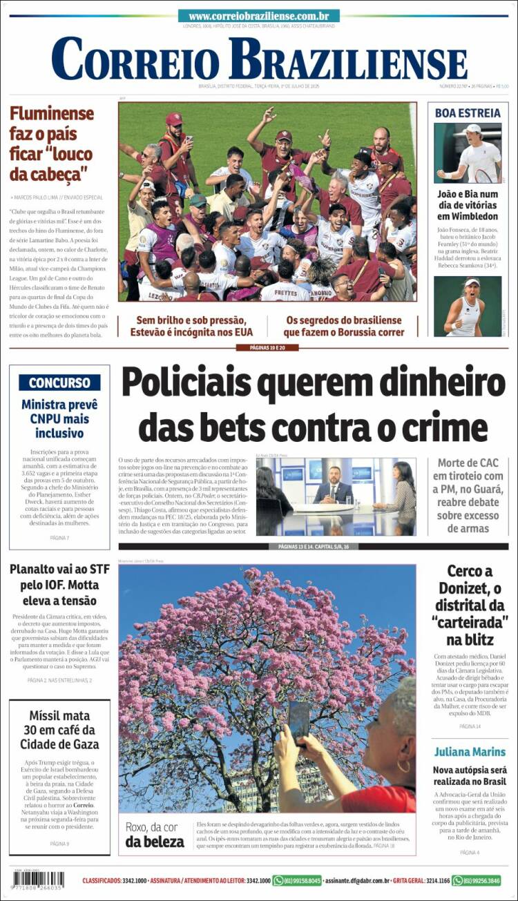 Portada de Correio Braziliense (Brasil)