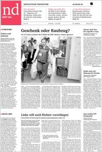 Portada de Neues Deutschland (Germany)