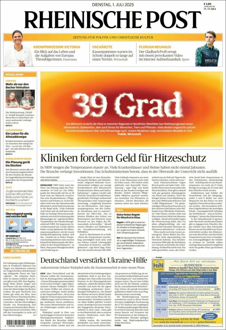 Portada de Rheinische Post (Alemania)