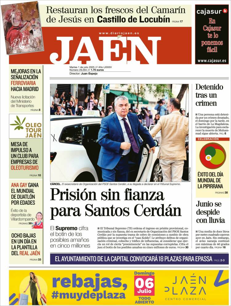 Portada de Diario Jaén (España)
