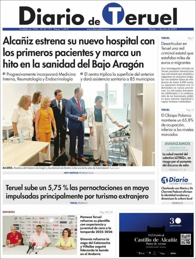 Portada de Diario de Teruel (Espagne)