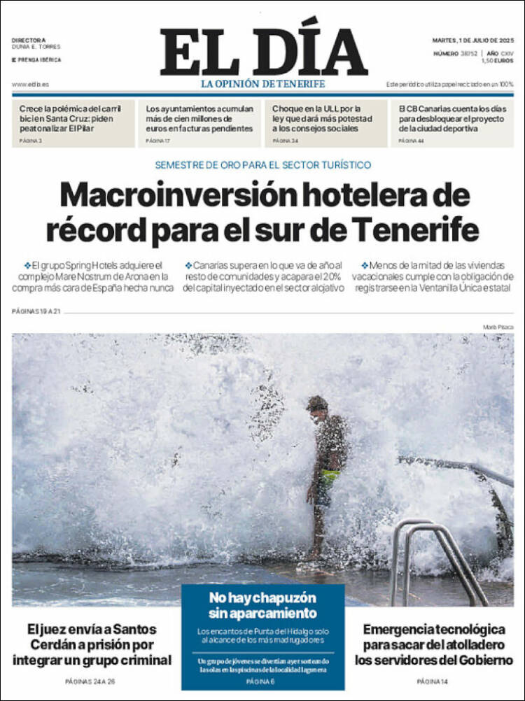 Portada de El Día (Espagne)
