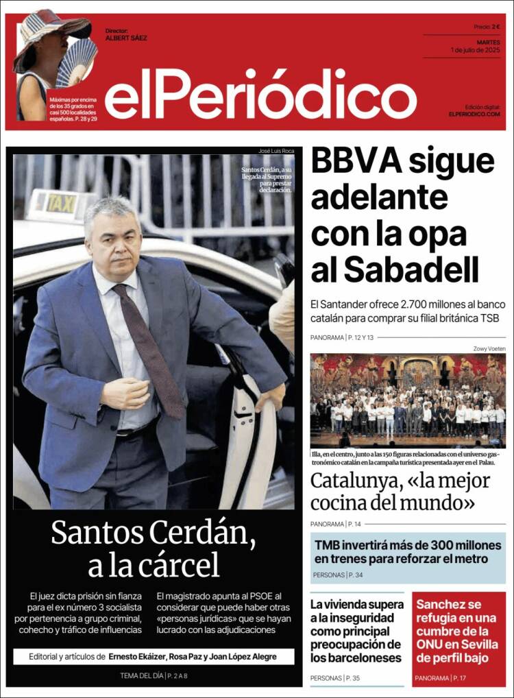 Portada de El Periódico (España)