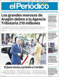 Portada de El Periódico de Aragón (Espagne)