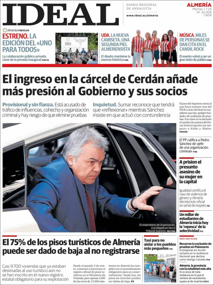 Portada de Ideal Almeria (España)