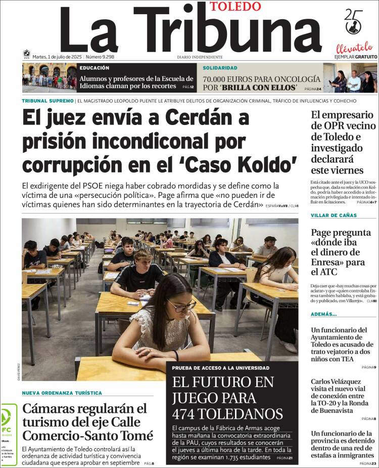 Portada de La Tribuna de Toledo (Espagne)