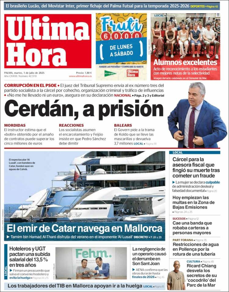 Portada de Última Hora (Spain)