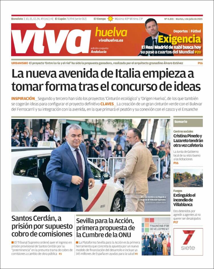 Portada de Viva Huelva (España)