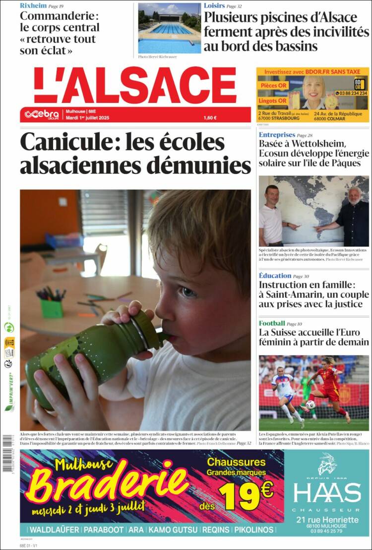 Portada de Journal L'Alsace (France)
