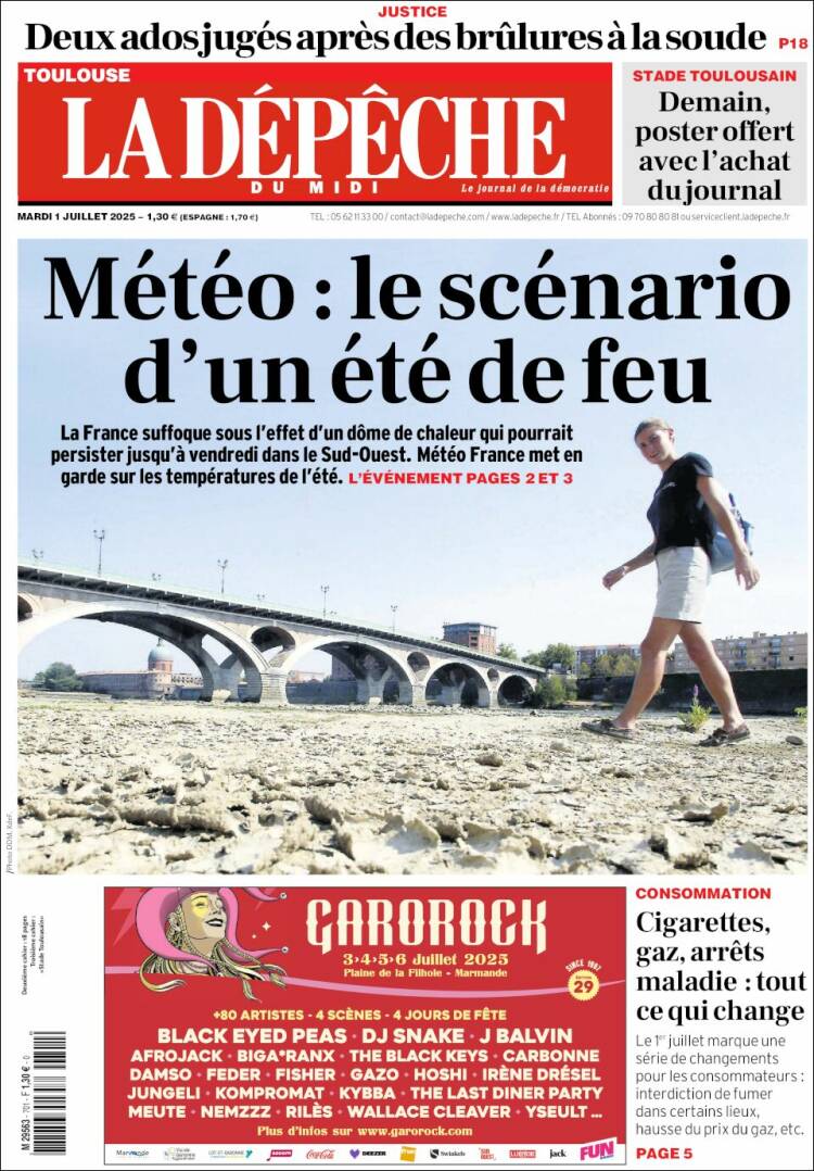 Portada de La Dépêche du Midi (France)