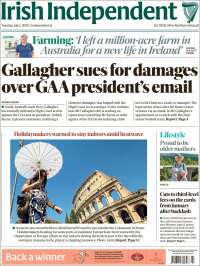 Portada de Irish Independent (Irlanda)