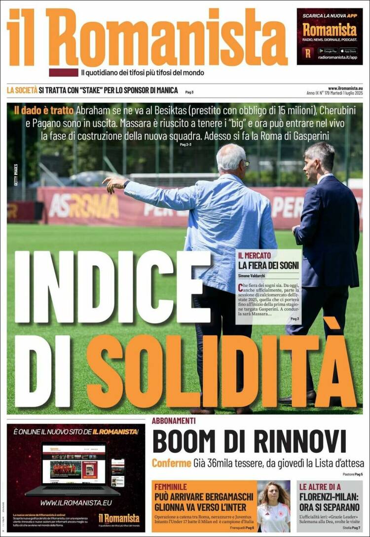 Portada de Romanista (Italia)
