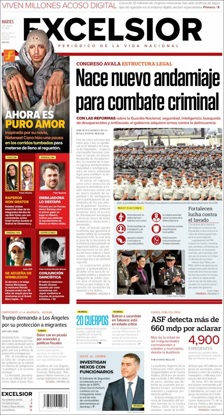 Portada de Excelsior (México)