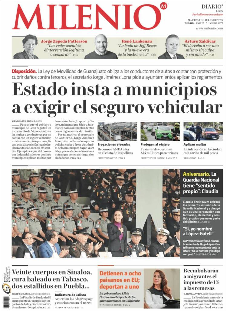 Portada de Milenio de León (México)