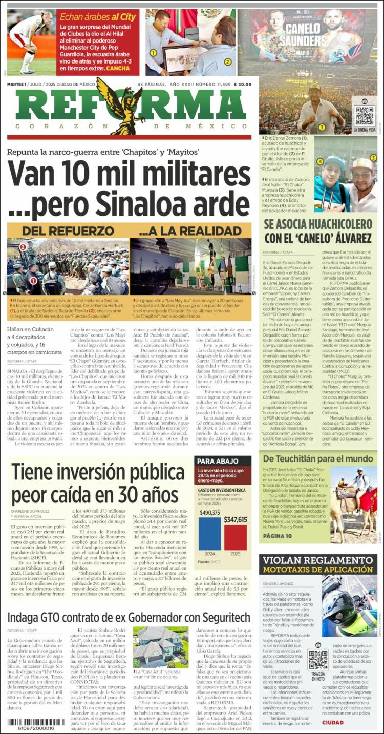 Portada de Reforma (Mexico)