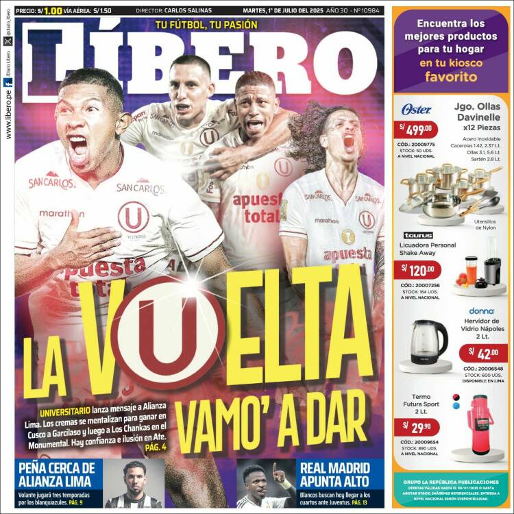 Portada de Líbero (Peru)