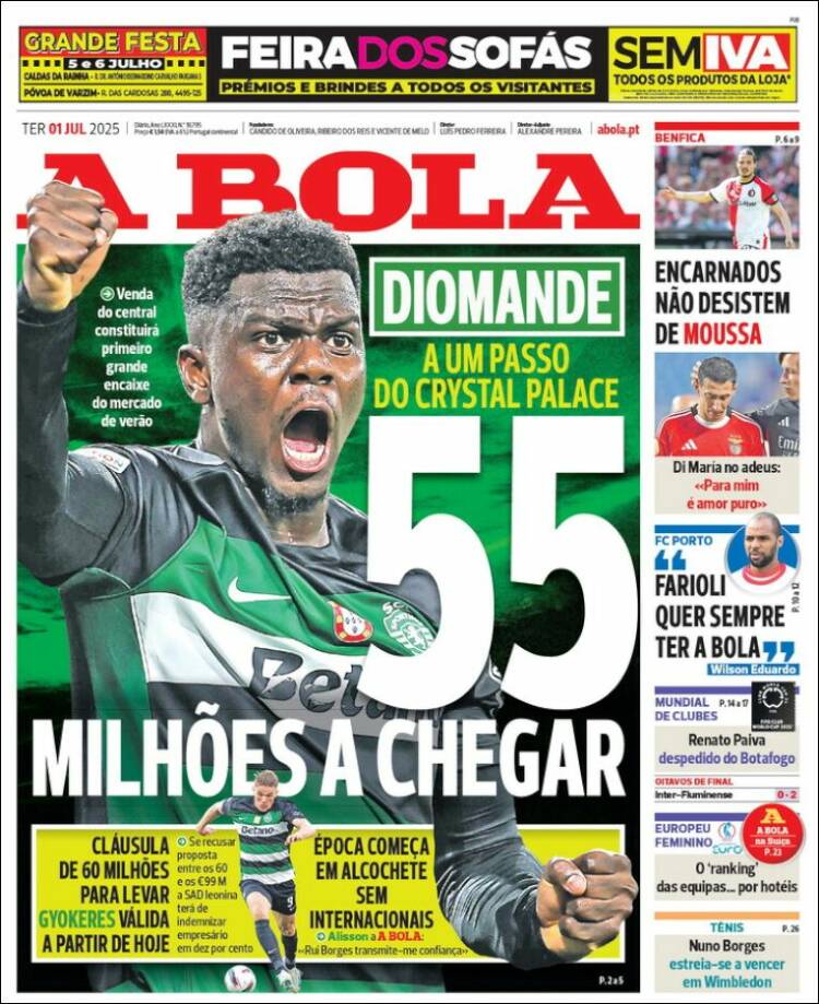 Portada de A Bola (Portugal)