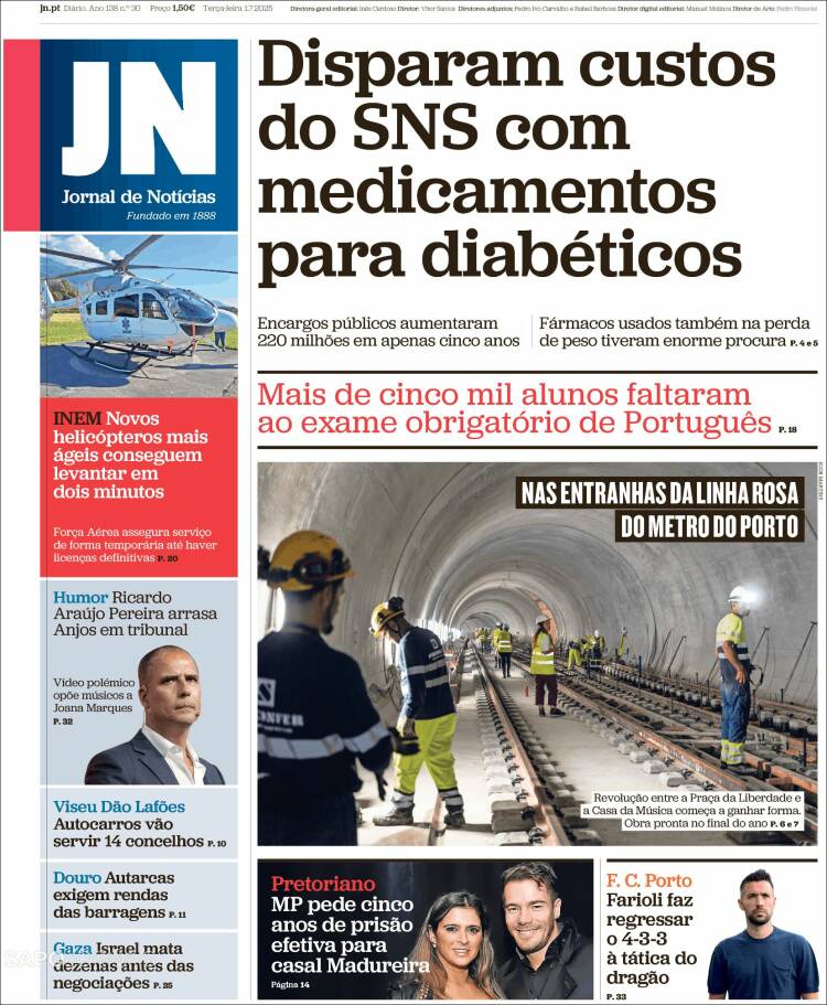 Portada de Jornal de Notícias (Portugal)