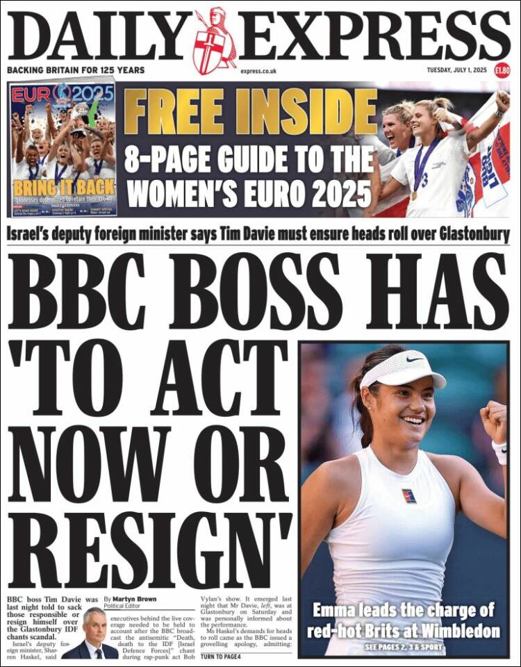 Portada de Daily Express (Royaume-Uni)